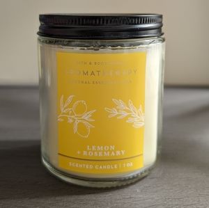 Bath and Body Works aromatherapy single wick candle - lemon + rosemary